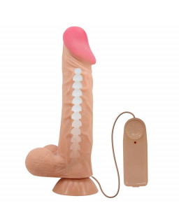 Vibrador Realista Control Remoto Doble Densidad y Piel Deslizante 24 cm