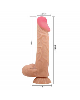 Vibrador Realista Control Remoto Doble Densidad y Piel Deslizante 24 cm