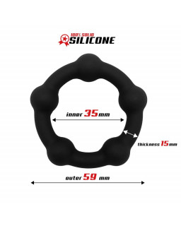 Anillo para el Pene Silicona Solida 35 cm Negro