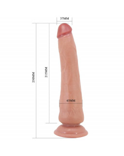 Dildo Realista con Piel Deslizante Bronceado 25 cm