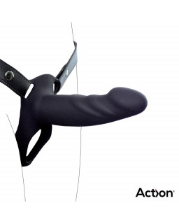 Arnes Strap On con Dildo Hueco Silicona Premium Talla S Negro