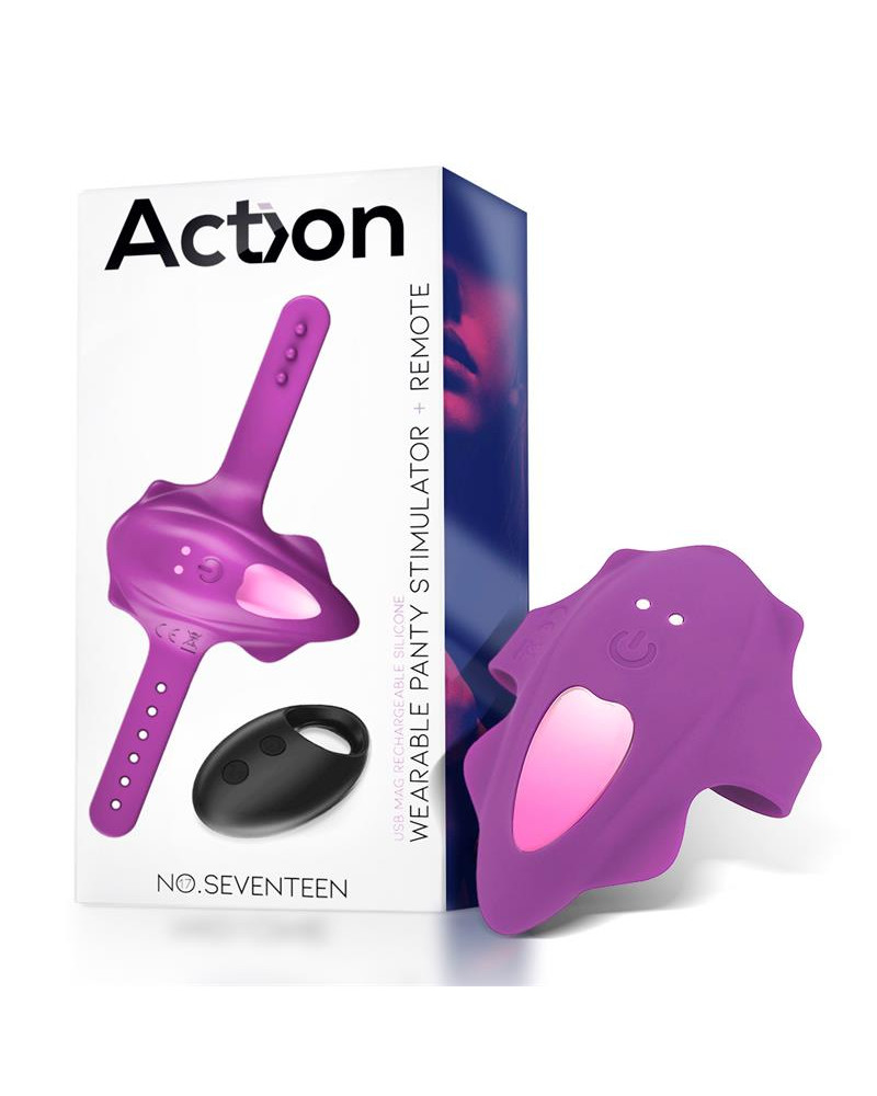 No Seventeen Estimulador de Braguita Control Remoto USB Magnetico Purpura