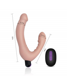 Doble Dildo Strapless Silicona USB