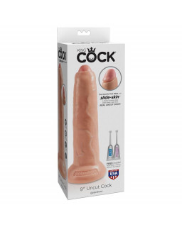 King Cock Dildo Realista con Glande Retractil Color Natural 9