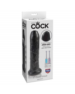 King Cock Dildo Realista con Glande Retractil Color Negro 7