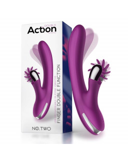 No Two Vibrador Movimiento Finger y Rueda Estimuladora