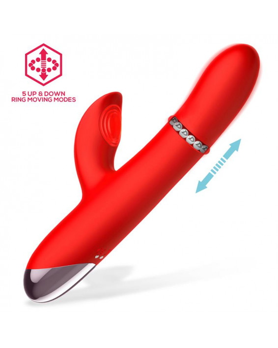 Divya Vibrador con Aro de Bolas Internas Up and Down y Pulsación 3 Motores